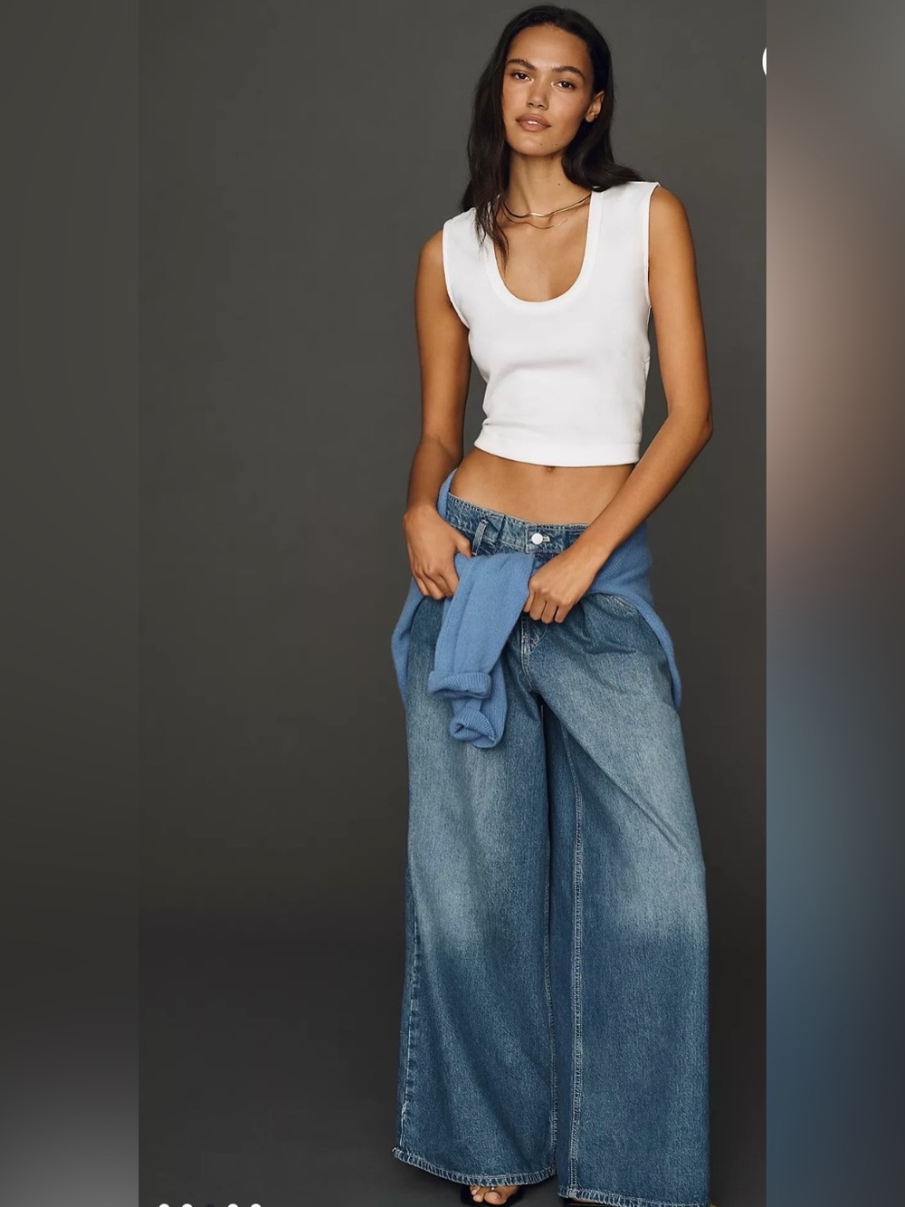 Anthropologie Pilcro Pleated High-Rise Wide-Leg Jeans Sz 25